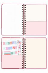 Matt Notebook A5 Spiralli Süresiz Planlayıcı Ajanda Kalpler