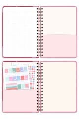 Matt Notebook A5 Spiralli Süresiz Planlayıcı Ajanda Kalpler