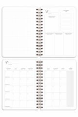 Matt Notebook A5 Spiralli Süresiz Planlayıcı Ajanda Kalpler