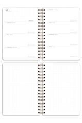Matt Notebook A5 Spiralli Süresiz Planlayıcı Ajanda Kalpler