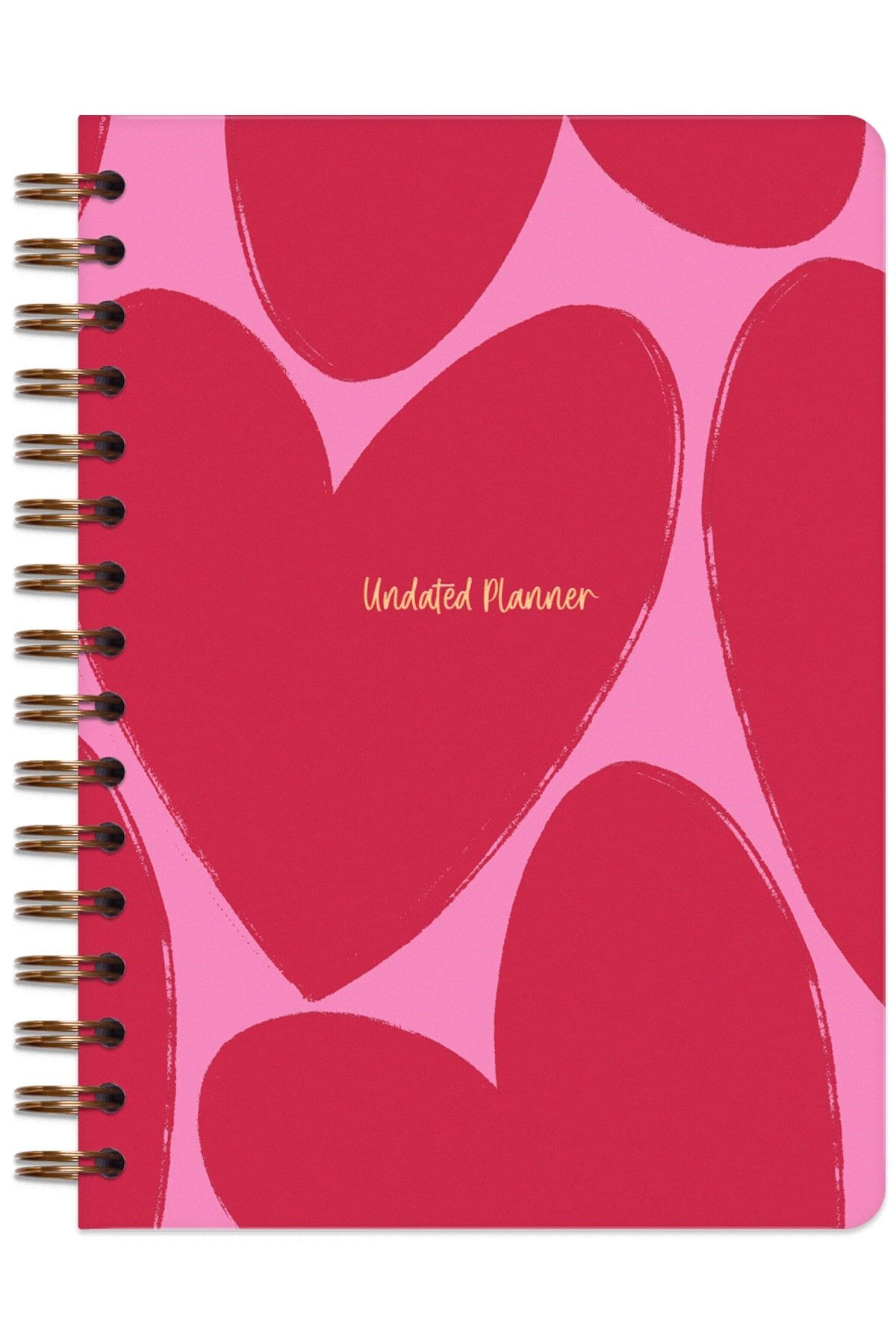 Matt Notebook A5 Spiralli Süresiz Planlayıcı Ajanda Kalpler