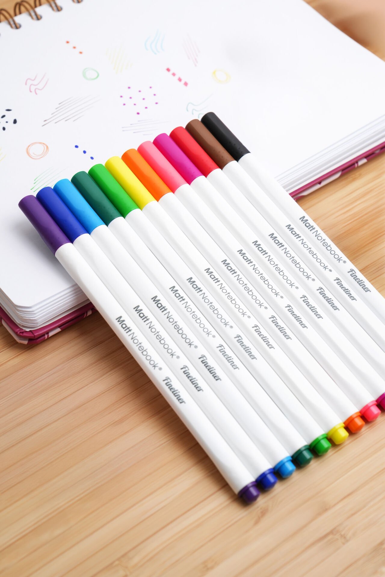 Matt Notebook 12 Renk Fineliner 0.4 mm Yazı ve Çizim Kalem Seti