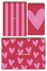 Matt Notebook 3’lü Spiralli Masaüstü Planlayıcı Set Kalpler