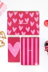 Matt Notebook 3’lü Spiralli Masaüstü Planlayıcı Set Kalpler