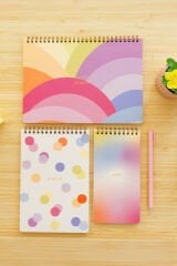 Matt Notebook 3’lü Spiralli Masaüstü Planlayıcı Set Gökkuşağı