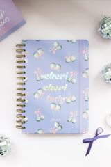 Matt Notebook A5 15x21 cm Spiralli Lastikli Çizgili Tarihsiz Not Defteri Kiraz Fiyonk