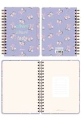 Matt Notebook A5 15x21 cm Spiralli Lastikli Çizgili Tarihsiz Not Defteri Kiraz Fiyonk