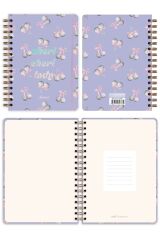 Matt Notebook A5 15x21 cm Spiralli Lastikli Çizgili Tarihsiz Not Defteri Kiraz Fiyonk