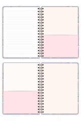 Matt Notebook A5 15x21 cm Spiralli Lastikli Çizgili Tarihsiz Not Defteri Kiraz Fiyonk