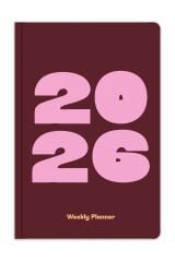 Matt Notebook 2026 Yılı B5 Haftalık Ajanda 17x24 cm - 12 Aylık Bordo