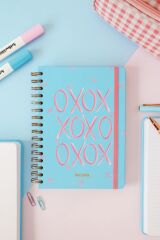 Matt Notebook A5 15x21 cm Spiralli Lastikli Çizgili Tarihsiz Not Defteri XOXO