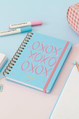 Matt Notebook A5 15x21 cm Spiralli Lastikli Çizgili Tarihsiz Not Defteri XOXO