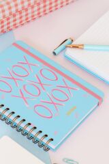 Matt Notebook A5 15x21 cm Spiralli Lastikli Çizgili Tarihsiz Not Defteri XOXO