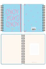 Matt Notebook A5 15x21 cm Spiralli Lastikli Çizgili Tarihsiz Not Defteri XOXO