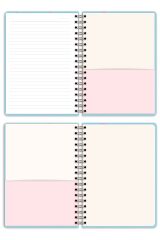 Matt Notebook A5 15x21 cm Spiralli Lastikli Çizgili Tarihsiz Not Defteri XOXO