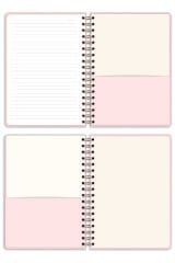 Matt Notebook A5 15x21 cm Spiralli Lastikli Çizgili Tarihsiz Not Defteri Çilek