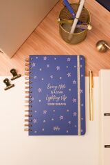 Matt Notebook A5 15x21 cm Spiralli Lastikli Düz, Çizgisiz Tarihsiz Not Defteri Yıldızlar