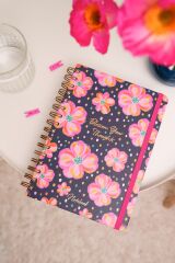 Matt Notebook A5 15x21 cm Spiralli Lastikli Düz, Çizgisiz Tarihsiz Not Defteri Çiçekler