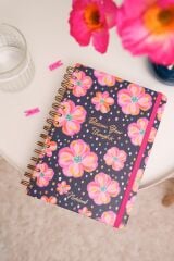 Matt Notebook A5 15x21 cm Spiralli Lastikli Düz, Çizgisiz Tarihsiz Not Defteri Çiçekler