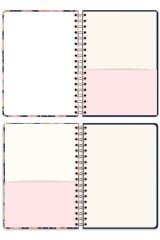 Matt Notebook A5 15x21 cm Spiralli Lastikli Düz, Çizgisiz Tarihsiz Not Defteri Çiçekler