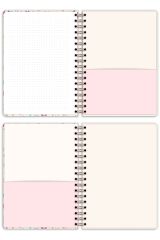Matt Notebook A5 15x21 cm Spiralli Lastikli Noktalı Tarihsiz Not Defteri Kalpler