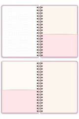 Matt Notebook A5 15x21 cm Spiralli Lastikli Noktalı Tarihsiz Not Defteri Kiraz
