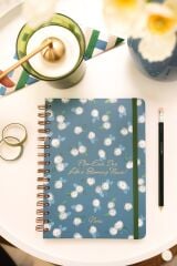 Matt Notebook A5 15x21 cm Spiralli Lastikli Noktalı Tarihsiz Not Defteri Çiçekler