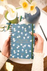 Matt Notebook A5 15x21 cm Spiralli Lastikli Noktalı Tarihsiz Not Defteri Çiçekler