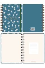 Matt Notebook A5 15x21 cm Spiralli Lastikli Noktalı Tarihsiz Not Defteri Çiçekler