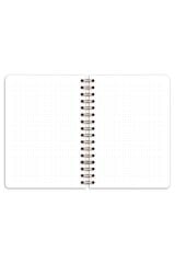 Matt Notebook A5 15x21 cm Spiralli Lastikli Noktalı Tarihsiz Not Defteri Çiçekler