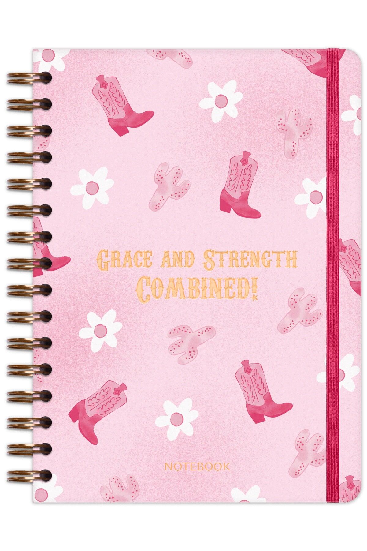 Matt Notebook A5 15x21 cm Spiralli Lastikli Noktalı Tarihsiz Not Defteri Kovboy Çizme