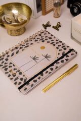 Matt Notebook A5 15x21 cm Spiralli Lastikli Kareli Tarihsiz Not Defteri Palmiyeler