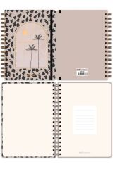 Matt Notebook A5 15x21 cm Spiralli Lastikli Kareli Tarihsiz Not Defteri Palmiyeler