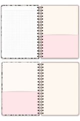 Matt Notebook A5 15x21 cm Spiralli Lastikli Kareli Tarihsiz Not Defteri Palmiyeler