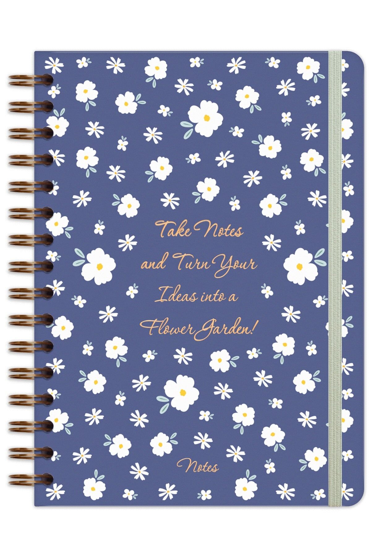 Matt Notebook A5 15x21 cm Spiralli Lastikli Kareli Tarihsiz Not Defteri Papatyalar