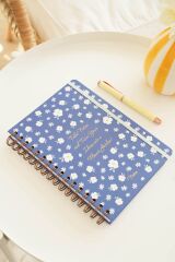 Matt Notebook A5 15x21 cm Spiralli Lastikli Kareli Tarihsiz Not Defteri Papatyalar