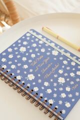 Matt Notebook A5 15x21 cm Spiralli Lastikli Kareli Tarihsiz Not Defteri Papatyalar