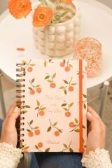 Matt Notebook A5 15x21 cm Spiralli Lastikli Kareli Tarihsiz Not Defteri Portakal Çiçeği