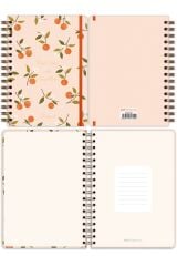 Matt Notebook A5 15x21 cm Spiralli Lastikli Kareli Tarihsiz Not Defteri Portakal Çiçeği