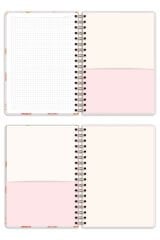Matt Notebook B5 17x24 cm Spiralli Lastikli Kareli Tarihsiz Not Defteri Kalp Kurabiyeler