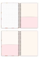 Matt Notebook B5 17x24 cm Spiralli Lastikli Kareli Tarihsiz Not Defteri Kalp Kurabiyeler