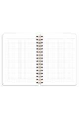 Matt Notebook B5 17x24 cm Spiralli Lastikli Kareli Tarihsiz Not Defteri Kalp Kurabiyeler