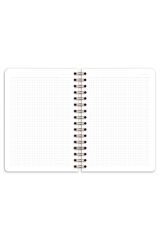 Matt Notebook B5 17x24 cm Spiralli Lastikli Kareli Tarihsiz Not Defteri Kalp Kurabiyeler