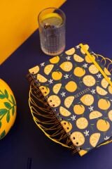 Matt Notebook B5 17x24 cm Spiralli Lastikli Kareli Tarihsiz Not Defteri Limon