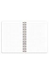 Matt Notebook B5 17x24 cm Spiralli Lastikli Kareli Tarihsiz Not Defteri Limon