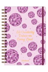 Matt Notebook B5 17x24 cm Spiralli Lastikli Kareli Tarihsiz Not Defteri Disko Topu