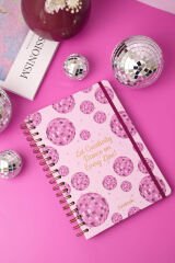 Matt Notebook B5 17x24 cm Spiralli Lastikli Kareli Tarihsiz Not Defteri Disko Topu