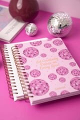 Matt Notebook B5 17x24 cm Spiralli Lastikli Kareli Tarihsiz Not Defteri Disko Topu