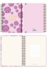 Matt Notebook B5 17x24 cm Spiralli Lastikli Kareli Tarihsiz Not Defteri Disko Topu