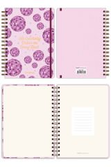 Matt Notebook B5 17x24 cm Spiralli Lastikli Kareli Tarihsiz Not Defteri Disko Topu